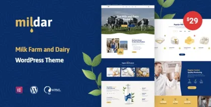 Mildar Dairy Farm Milk WordPress Theme + RTL 1.0.2 GPL Theme