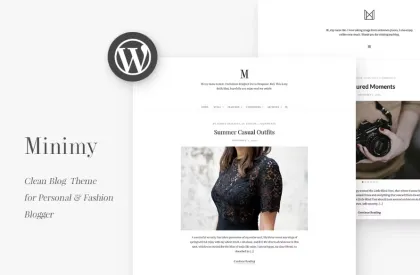Minimy Responsive Clean Personal Fashion Blog 1.2.1 GPL Theme