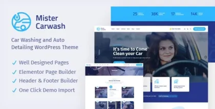 Mister (outglow) Car Wash WordPress Theme 1.0.0 GPL Theme