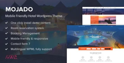 Mojado Mobile Friendly Hotel WordPress Theme 3.0 GPL Theme