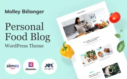 Molley Belanger Food blog for storytelling WordPress Theme 1.2.6 GPL Theme