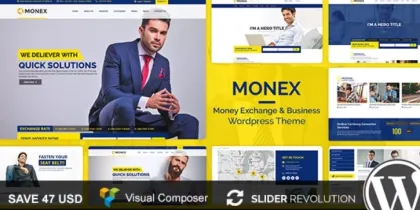 Monex Money Exchange Finance Business WordPress Theme 1.6 GPL Theme