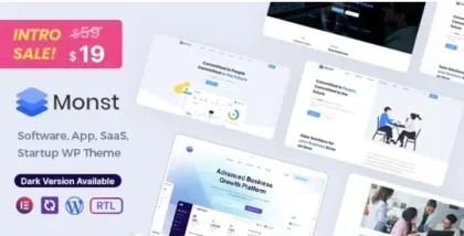 Monst Saas Startup WordPress Theme 1.0.1 GPL Theme