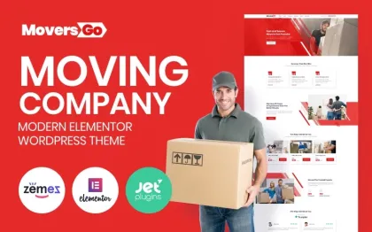 MoversGo Moving Company Modern WordPress Elementor Theme WordPress Theme 1.0.1 GPL Theme