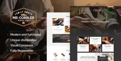 Mr Cobbler | Custom Shoemaking Footwear Repairs WordPress Theme 1.1.2 GPL Theme