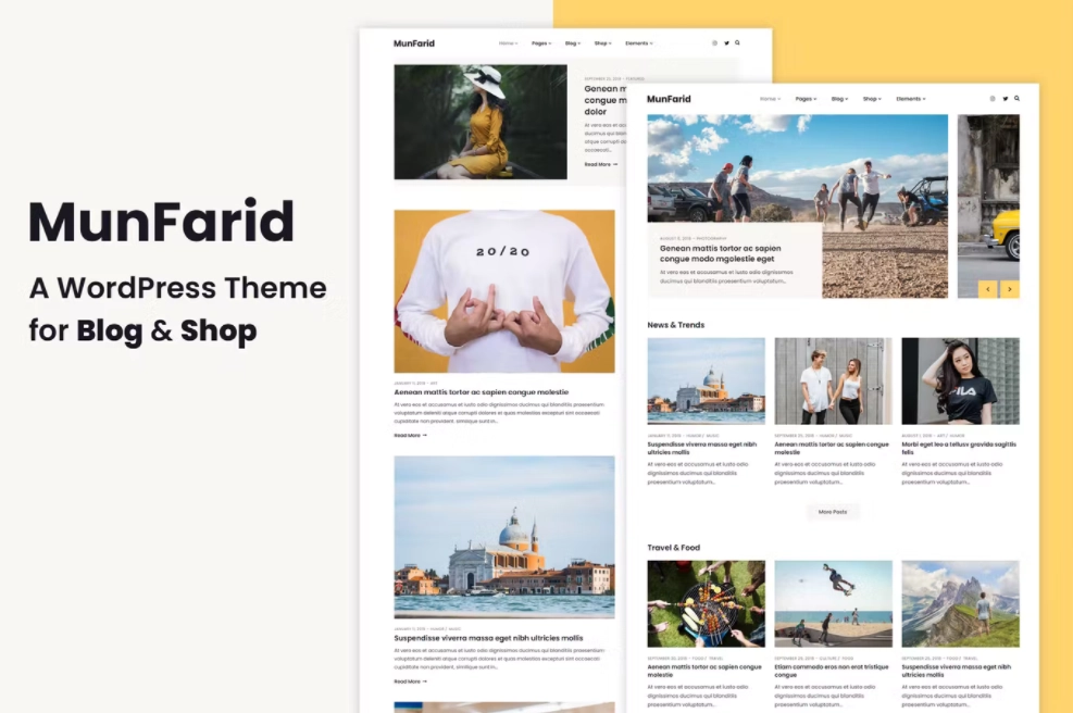 Munfarid A WordPress Theme For Blog Shop 1.0 GPL Theme