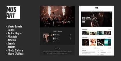 Musart Music Label and Artists WordPress Theme 1.1.2 GPL Theme