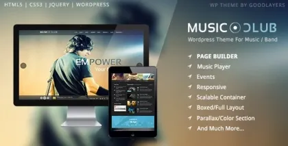 Music Club Band | Party WordPress 1.8.5 GPL Theme