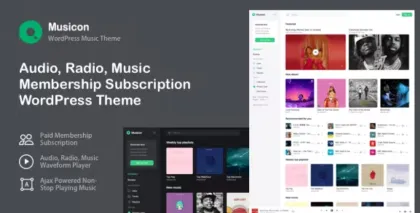 Musicon – WordPress Membership Music Theme 2.3 GPL Theme