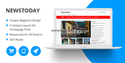 NEWSTODAY BEST NEWS MAGAZINE WORDPRESS THEME 1.1.4 GPL Theme