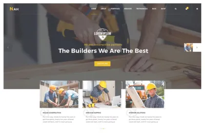 Nah Construction, Building Business WordPress 1.1.6 GPL Theme