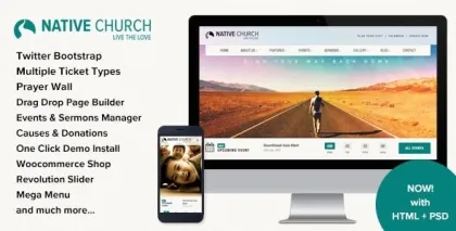 Native Church Multi Purpose WordPress Theme 4.6.4 GPL Theme