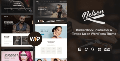 Nelson Barbershop Hairdresser, Tattoo Salon Theme 1.5.0 GPL Theme