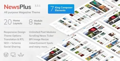 NewsPlus News and Magazine WordPress theme 4.2.0 GPL Theme