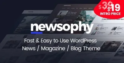 Newsophy Fast and Easy to Use WordPress News and Blog Theme 1.2.0 GPL Theme