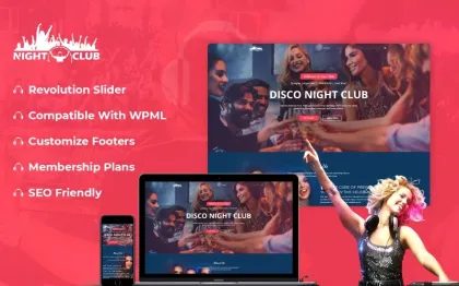 Night Club Party WordPress Theme 1.0.0 GPL Theme