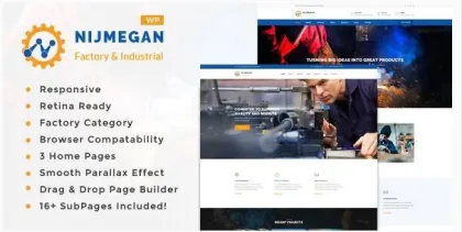 Nijmegan Factory and Industrial Business WordPress Theme 1.9 GPL Theme