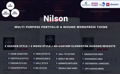 Nilson Multipurpose Personal Portfolio Resume WordPress Theme 1.0.0 GPL Theme