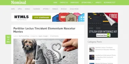 Nominal Super Clean WordPress Blog Theme 1.3.1 GPL Theme