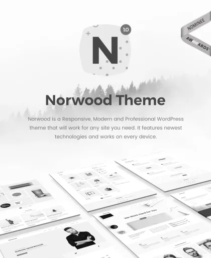 Norwood Minimalist MultiPurpose Portfolio WordPress Theme 1.2.1 GPL Theme