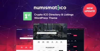 Numismatico Cryptocurrency Directory Listings WordPress Theme 1.9 GPL Theme