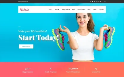 Nutrie Health Coach WordPress Theme 1.0.0 GPL Theme