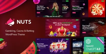 Nuts Gambling, Casino Betting WordPress Theme 2.0 GPL Theme