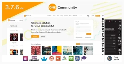 OneCommunity BuddyPress Membership Theme 3.7.8 GPL Theme