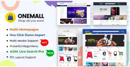 OneMall eCommerce MarketPlace WooCommerce WordPress Theme (Mobile Layouts Included) 1.9.1.2 GPL Theme
