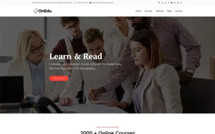 Onedu Education Courses LMS WordPress Theme 1.1.3 GPL Theme