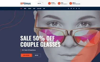 Optymus | Optic Glasses Store WordPress Theme 1.1.0 GPL Theme