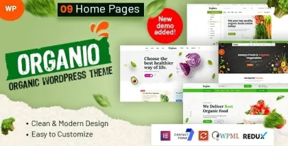 Organio Organic Food Store WordPress 1.5.0 GPL Theme