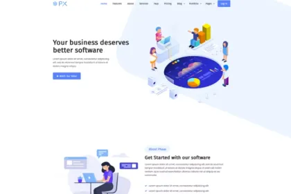 PXaas App Software Landing Page Theme 1.0.7 GPL Theme