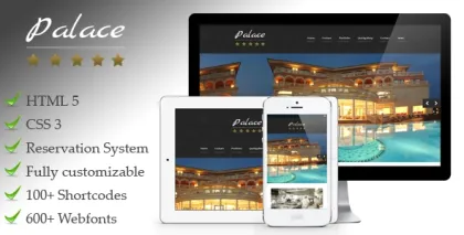 Palace – a premium responsive WordPress hotel theme 1.14 GPL Theme