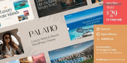 Palatio — Luxury Hotel Resort WordPress Theme 1.0.0 GPL Theme