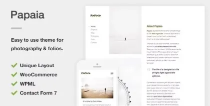 Papaia Photography Portfolio WordPress Theme 1.1.4 GPL Theme