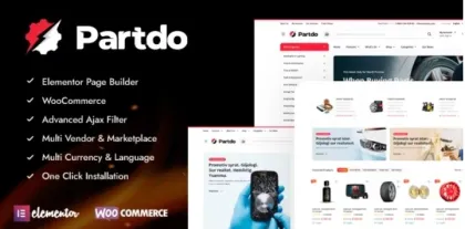 Partdo Auto Parts and Tools Shop WooCommerce Theme 1.0.9 GPL Theme