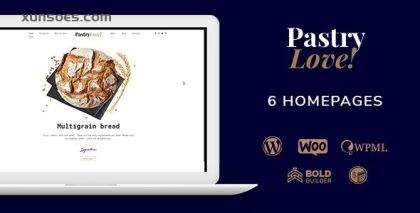 Pastry Love Bakery Cake Shop WordPress Theme 1.2.9 GPL Theme