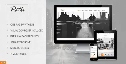 Patti Parallax One Page WordPress Theme 2.9.13 GPL Theme