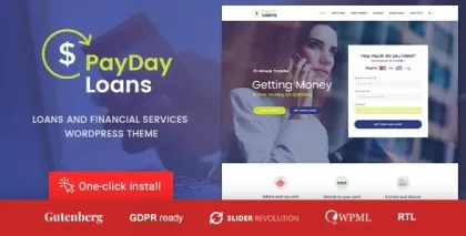 Payday Loans Banking, Loan Business and Finance WordPress Theme 1.1.4 GPL Theme