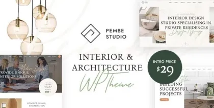 Pembe Interior Architecture WordPress Theme 1.0.3 GPL Theme