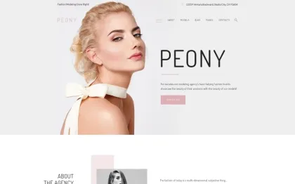 Peony Fashion Modelling Agency WordPress Theme 1.0.0 GPL Theme