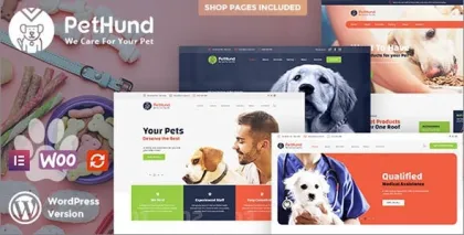 Pet Hund Animals Shop Veterinary WordPress Theme 1.2.1 GPL Theme