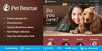 Pet Rescue Animals and Shelter Charity WP Theme 1.3.8 GPL Theme