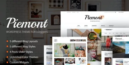 Piemont Premium Travel Lifestyle Responsive WordPress Blog Theme 2.2.1 GPL Theme