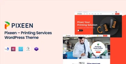 Pixeen Printing Services Company WordPress Theme + RTL 1.0.9 GPL Theme
