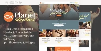 Planet Shakers | Church Religion WordPress Theme 1.0.6 GPL Theme