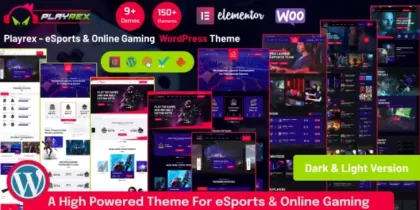 Playrex eSports Gaming WordPress Theme 1.3 GPL Theme