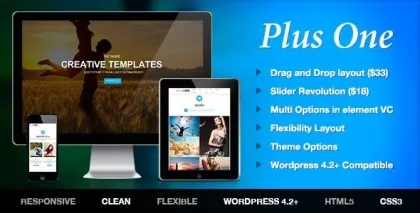 Plus One Page Marketing Portfolio WordPress Theme 1.8.1 GPL Theme