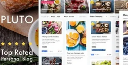 Pluto Personal Masonry Blog Theme for WordPress 4.4.0 GPL Theme
